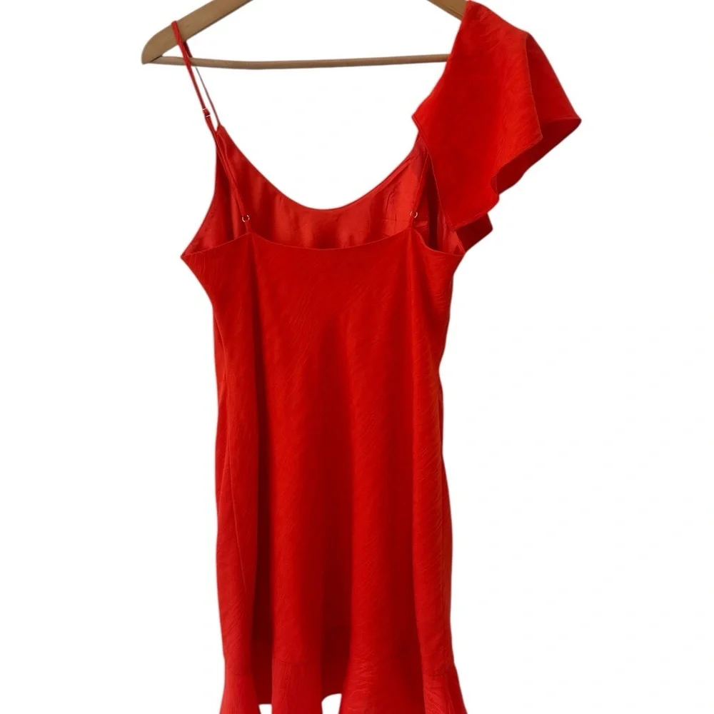 House Of Harlow x Revolve Georgeta Printed Mini Dress in Bright Coral - Picture 6 of 14